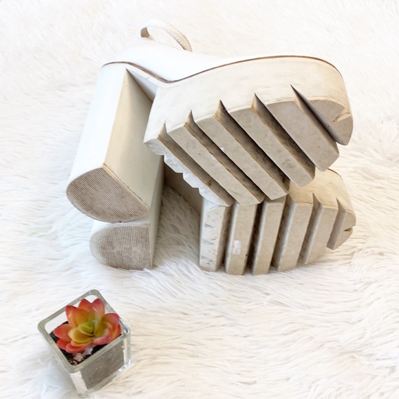 Jeffrey CAMPBELL | Scully 2 White Platform Heels Mary Jane leather women’s 9 - Picture 8 of 10